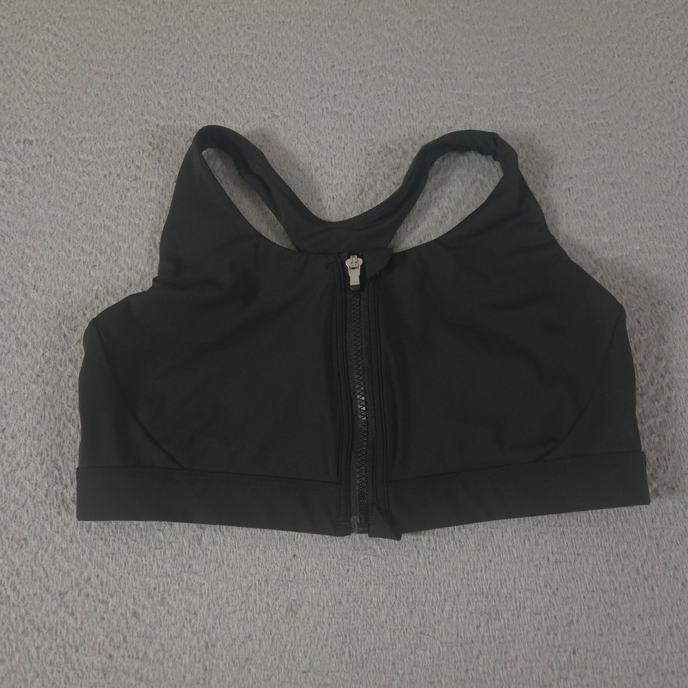 Athleta Bra Womens Small Advance Zip Front Solid Racerback High Support Workout